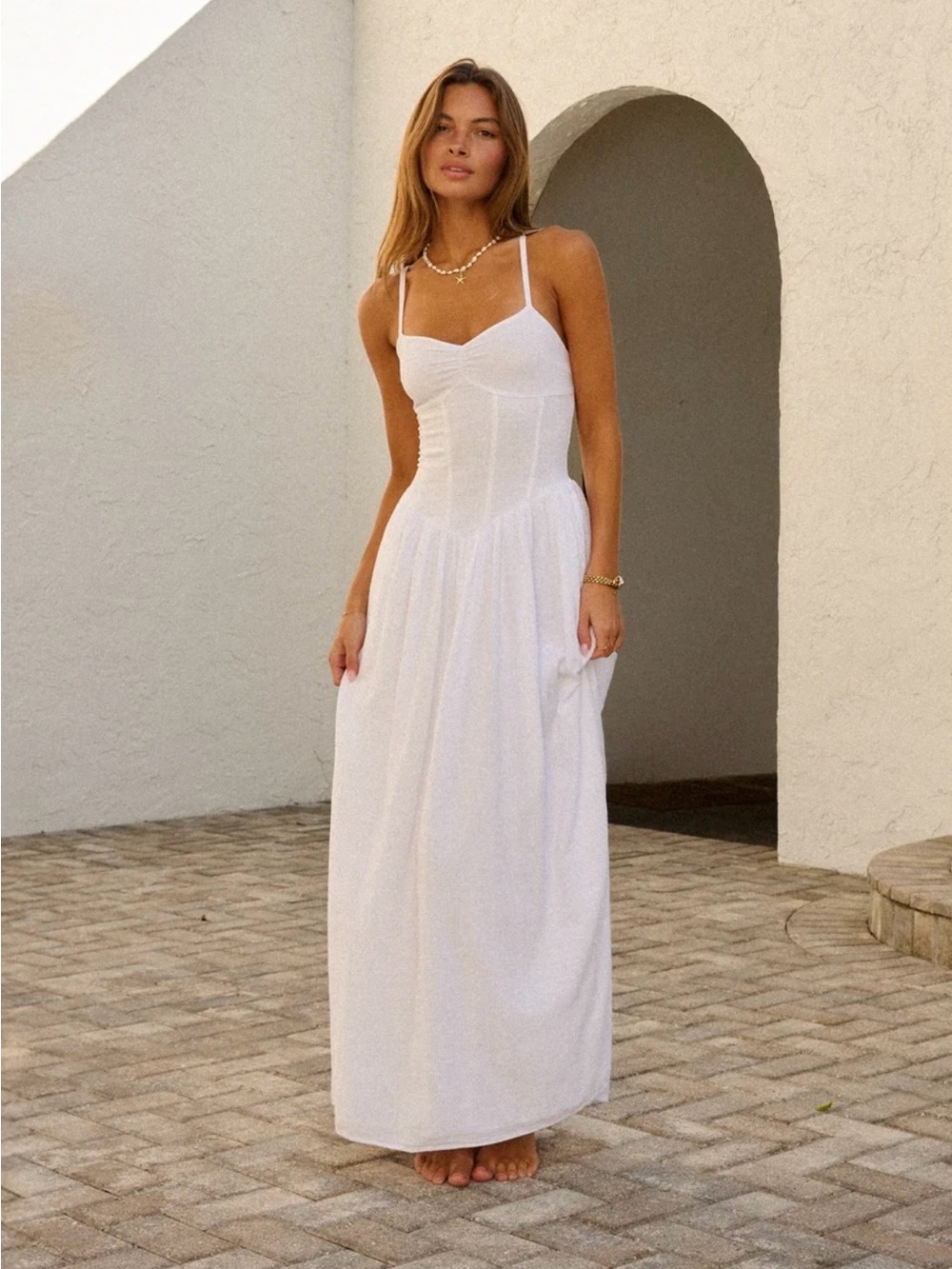 White blanco by nature maxi dress size small